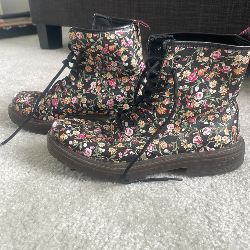 ALDO floral combat boots